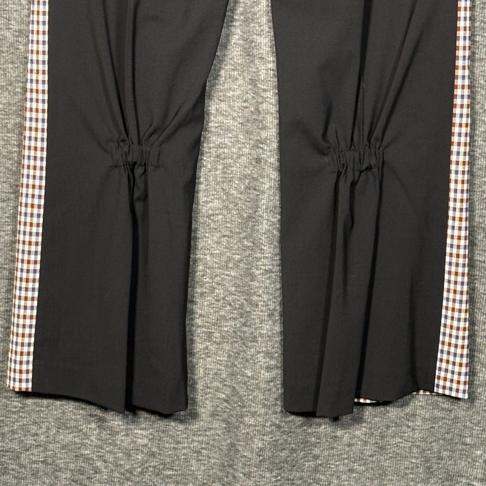 Rosie Assoulin Scrunchy Trouser Plaid Wool Maroon Pants Size 6 - Picture 11 of 16